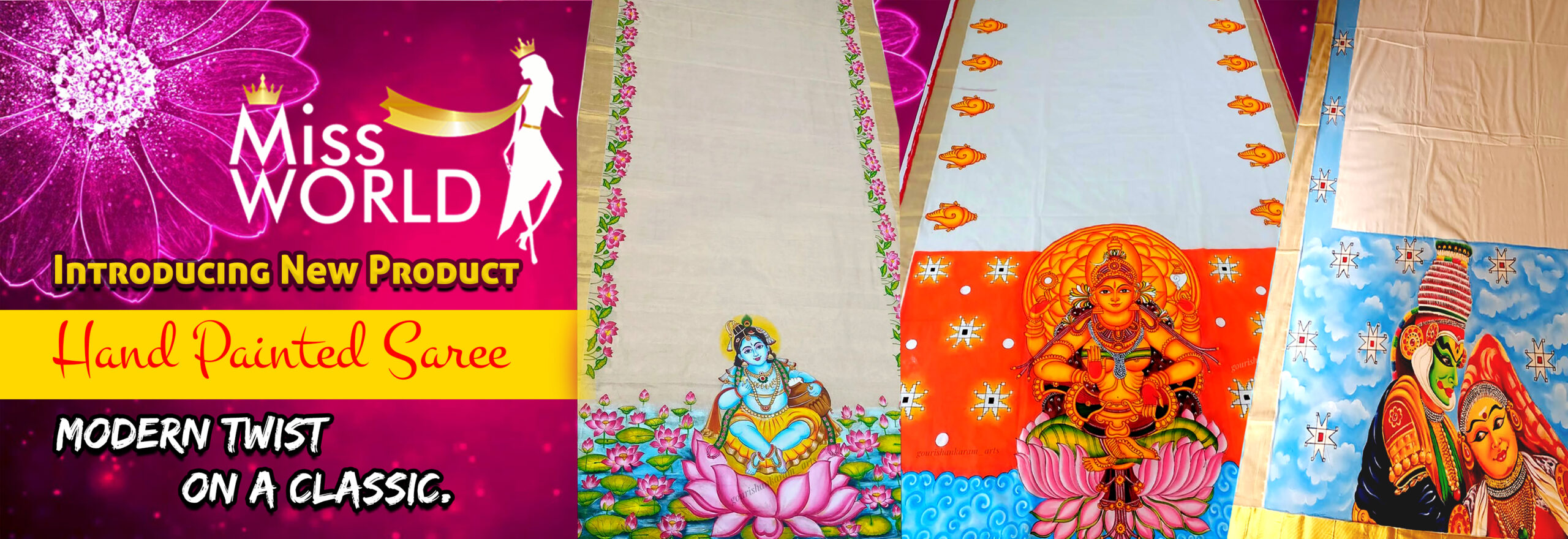 hand painted saree mural paint saree
