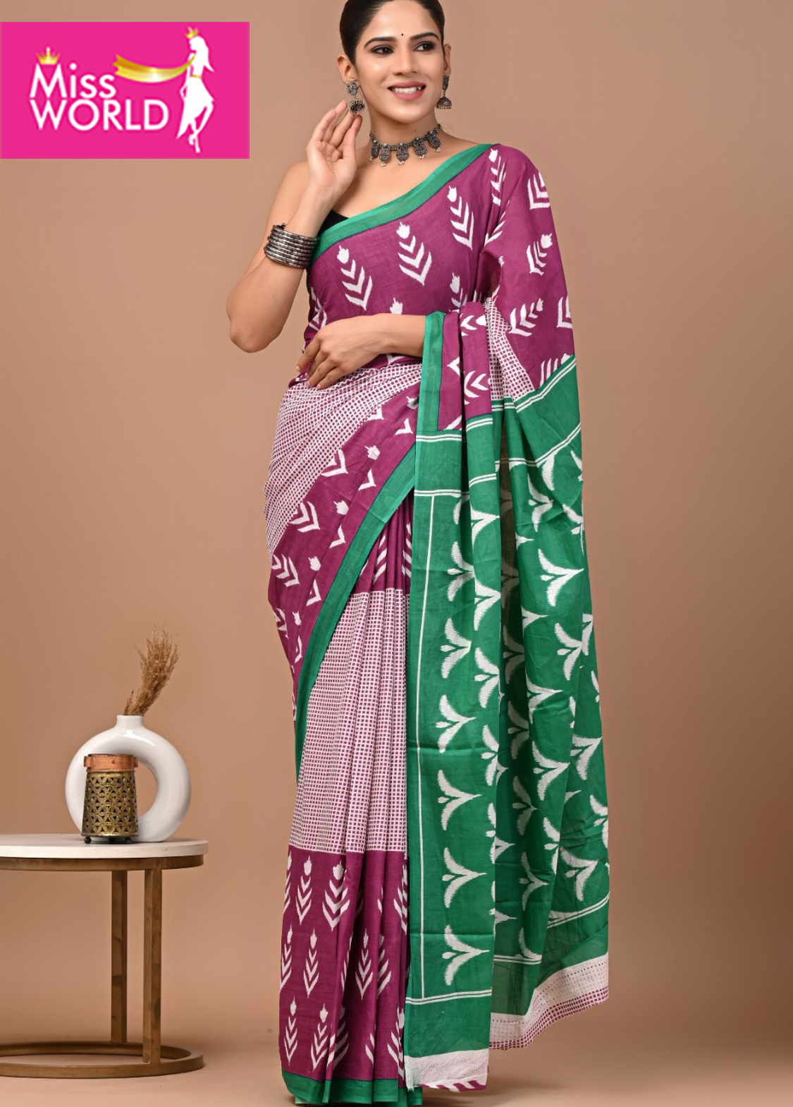 Vrindavan Mulmul cotton  saree