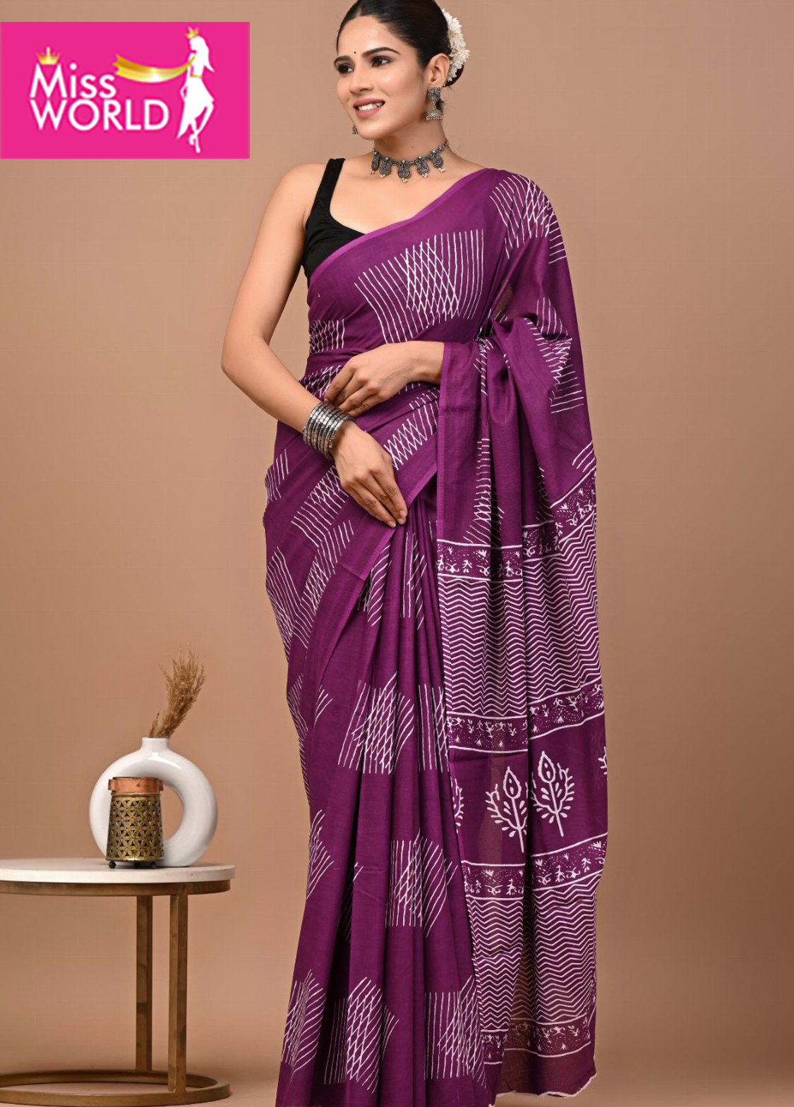 Vrindavan Mulmul cotton  saree VR11