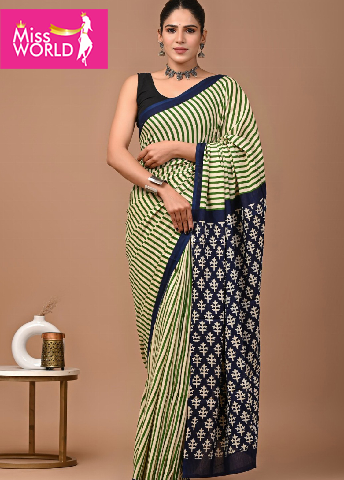 Vrindavan Mulmul cotton  saree VR12