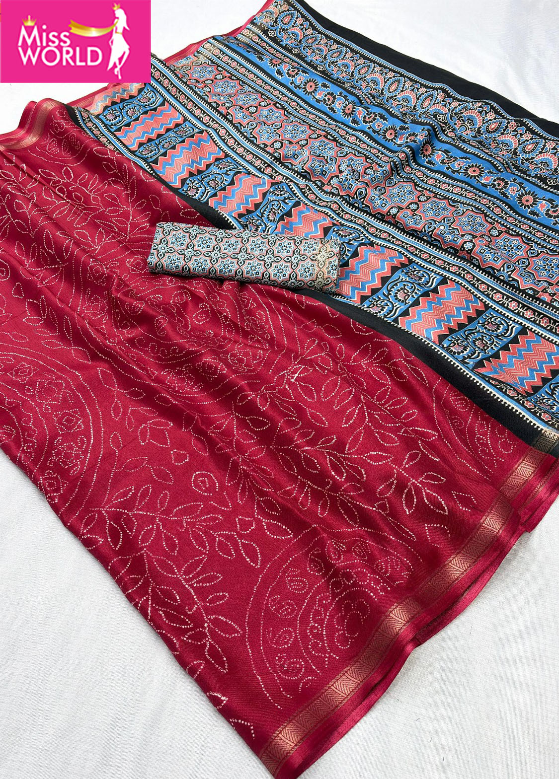 Bhandhani Fancy Mulmul Cotton Saree