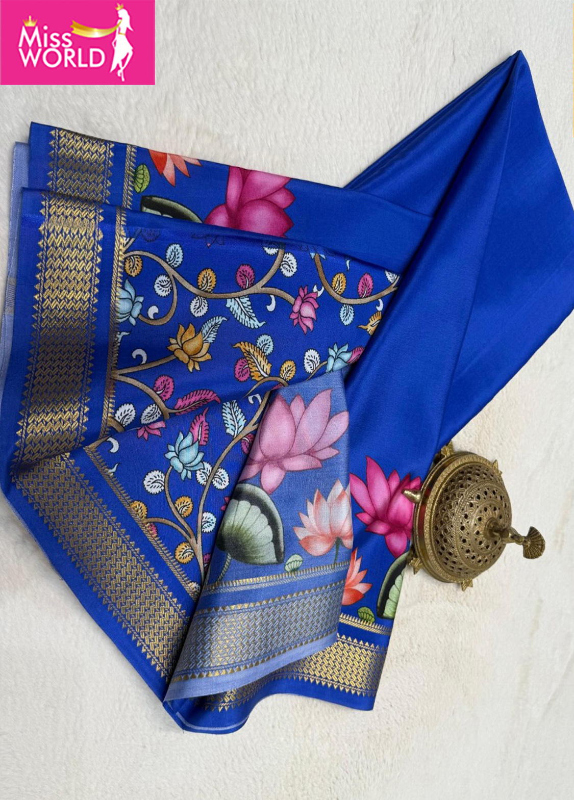 Pichwai Semi crepe silk Saree