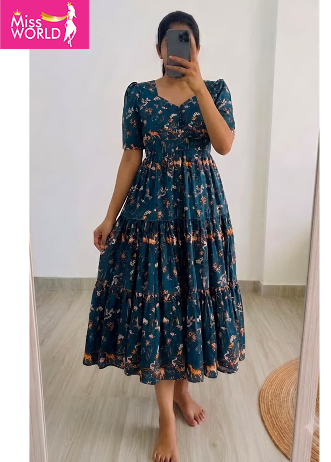 MAXI GOWN KALAMKARI GREEN
