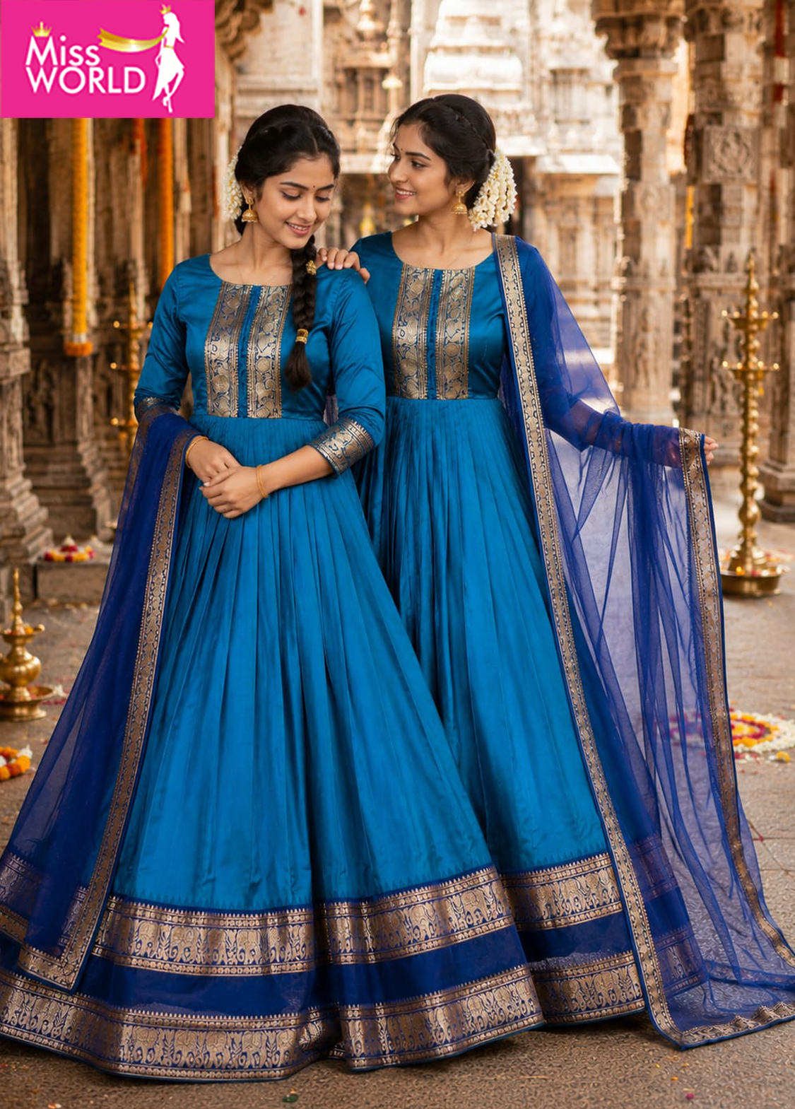 Neeli Turquoise Blue Anarkali    