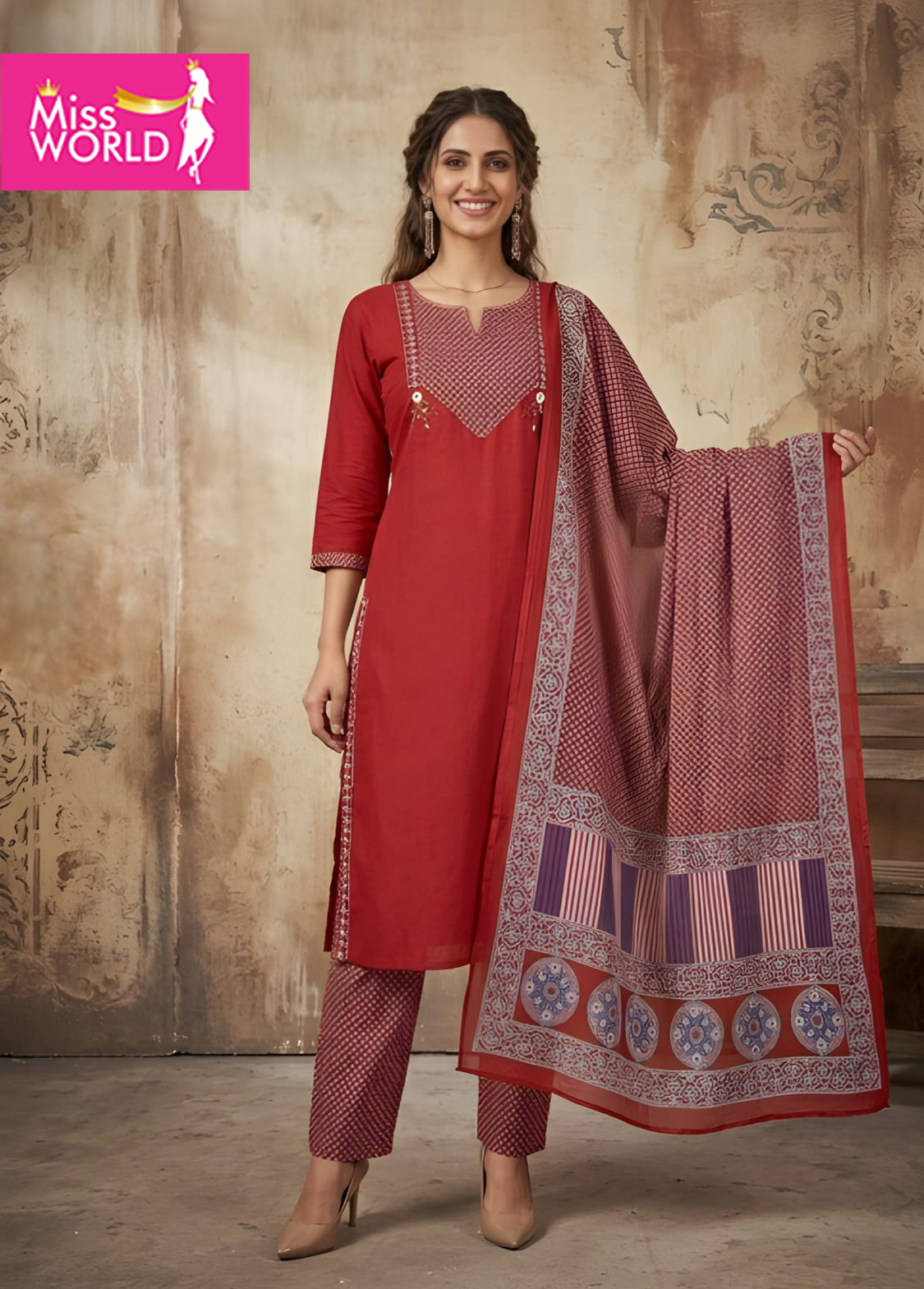 Kesari Cotton Kurti Set